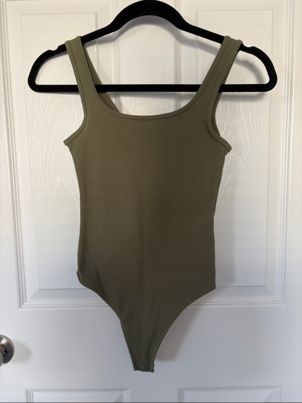 Abercrombie & Fitch Olive Ribbed Tank Bodysuit